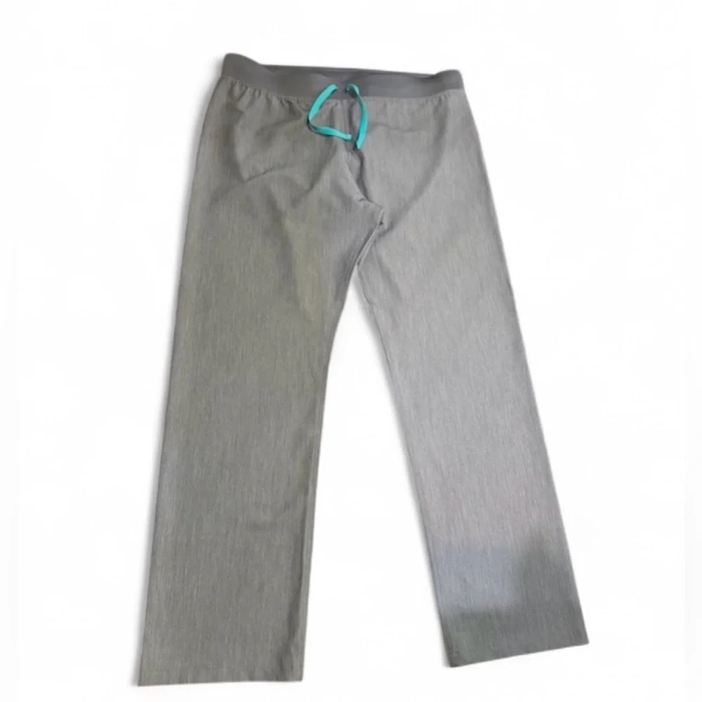 Figs Men's Charcoal Sweatpants with Teal Drawstring XL/T